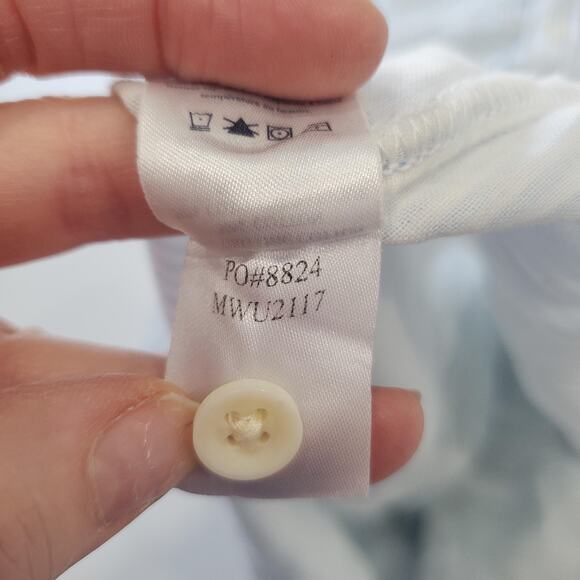 Faherty Shirt Mens Large Blue Striped Short Sleeve Button Down Organic Cotton - Picture 8 of 9